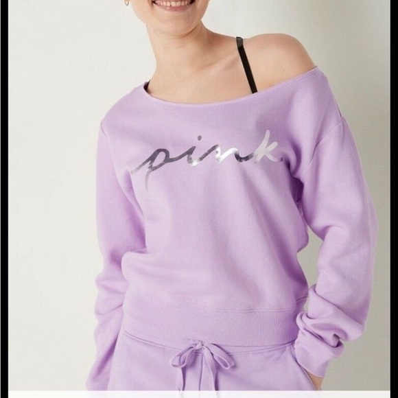 50% off w ♥️ Victoria’s Secret sweatshirt Blue purple L skinny sweats XS bottoms - Picture 4 of 11